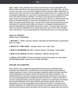 Cosmic LIFE Compass Table of Contents